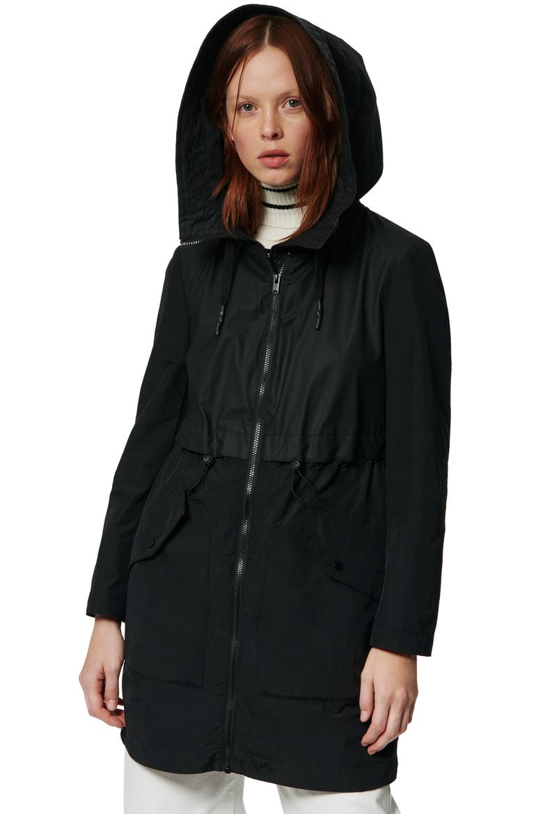 Shippan Water Resistant Raincoat, Alternate, color, BLACK