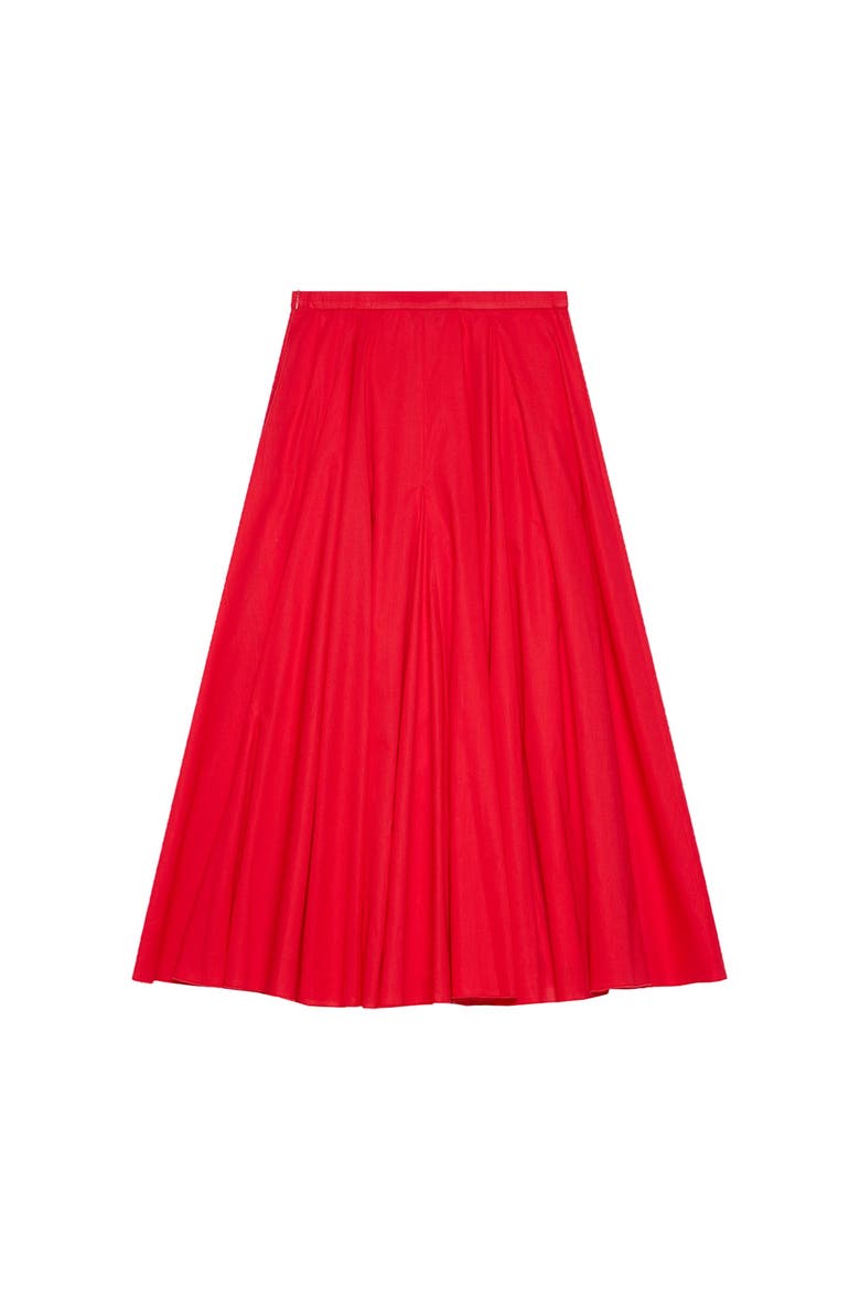 Cotton Full Midi Skirt, Alternate, color, Red