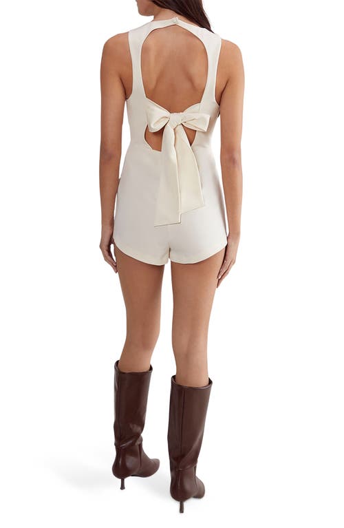 Nasty Gal Essentials Bow Back Romper In Ivory