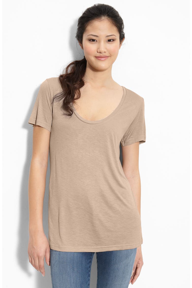 U-Neck Knit Tee, Main, color, TEAROSE