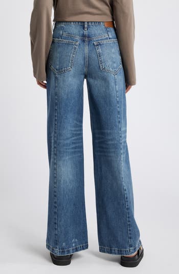 Seamed Wide Leg Jeans