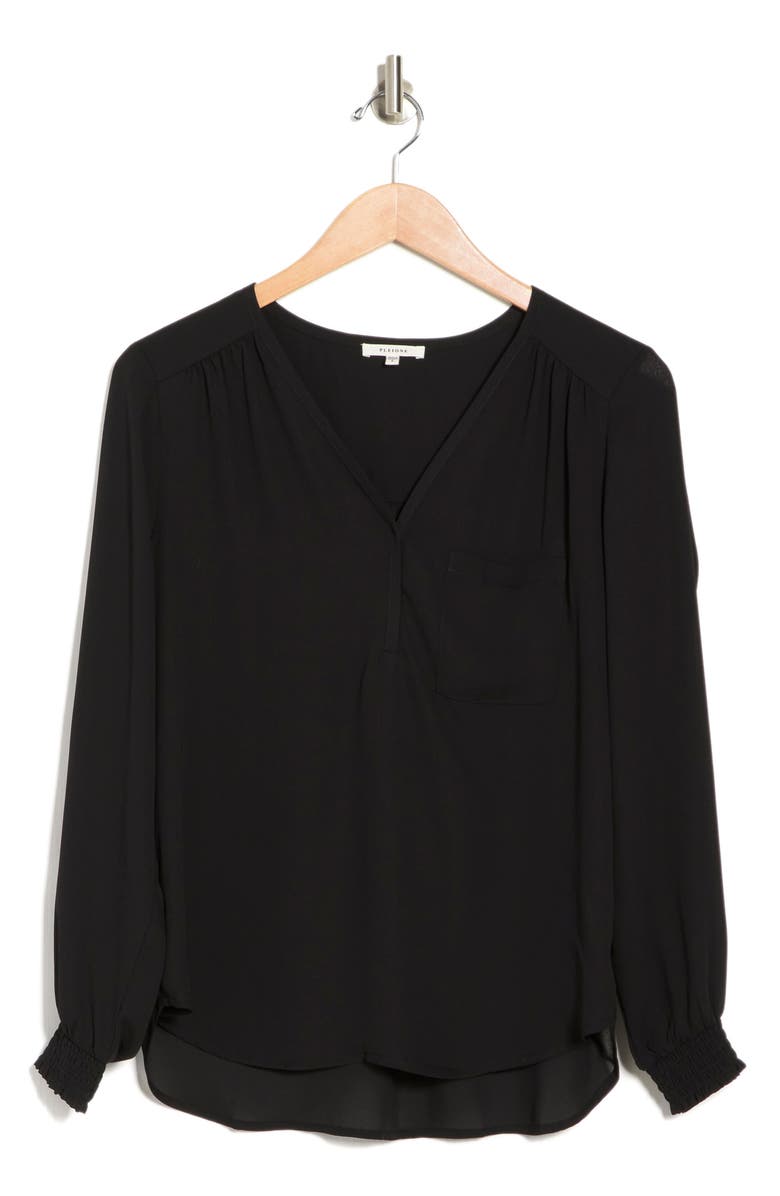 Pleione Smocked Cuff Long Sleeve Blouse, Alternate, color, 