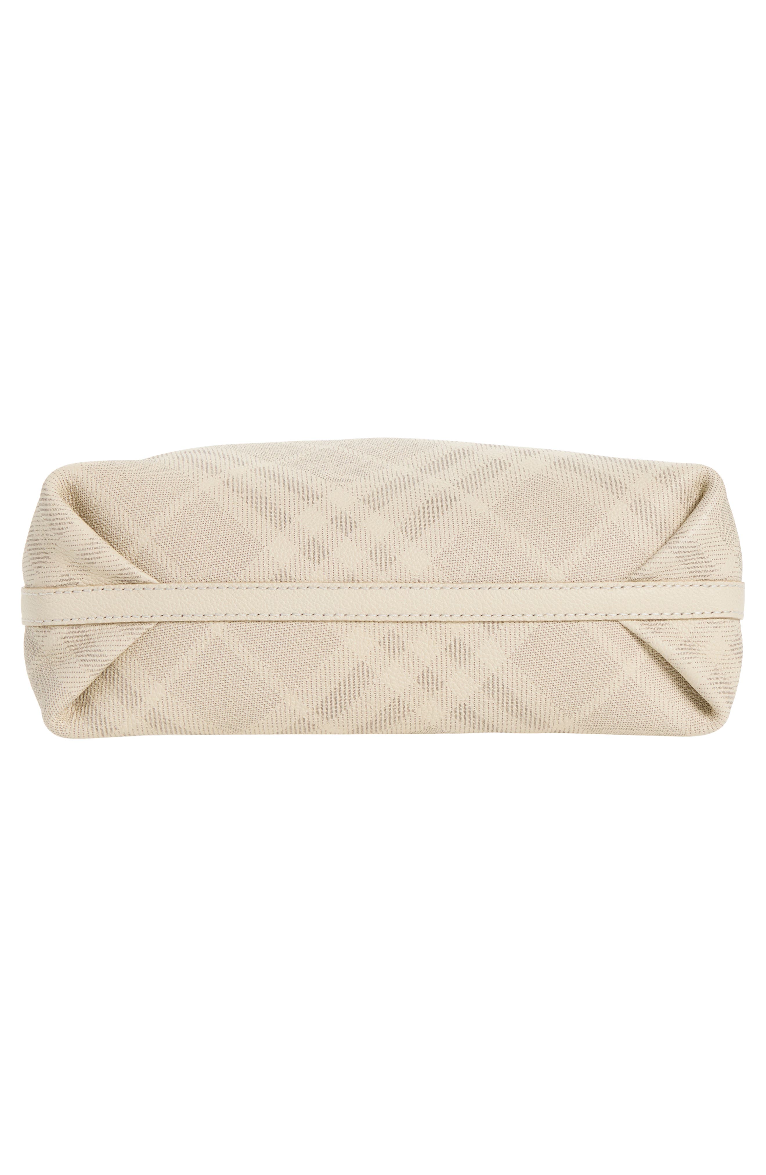 Burberry Small Highlands Check Leather Shoulder Bag, Alternate, color, Soap