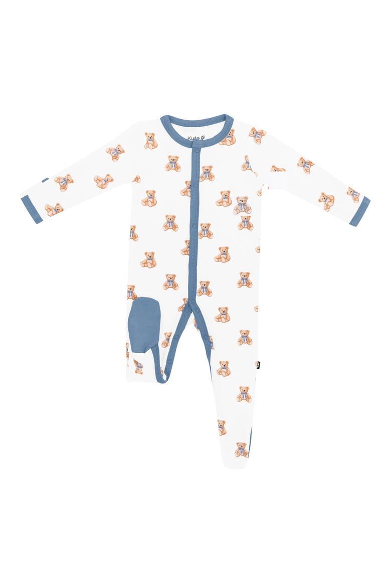 Teddy Bear Snap Footie, Alternate, color, TEDDY BEAR