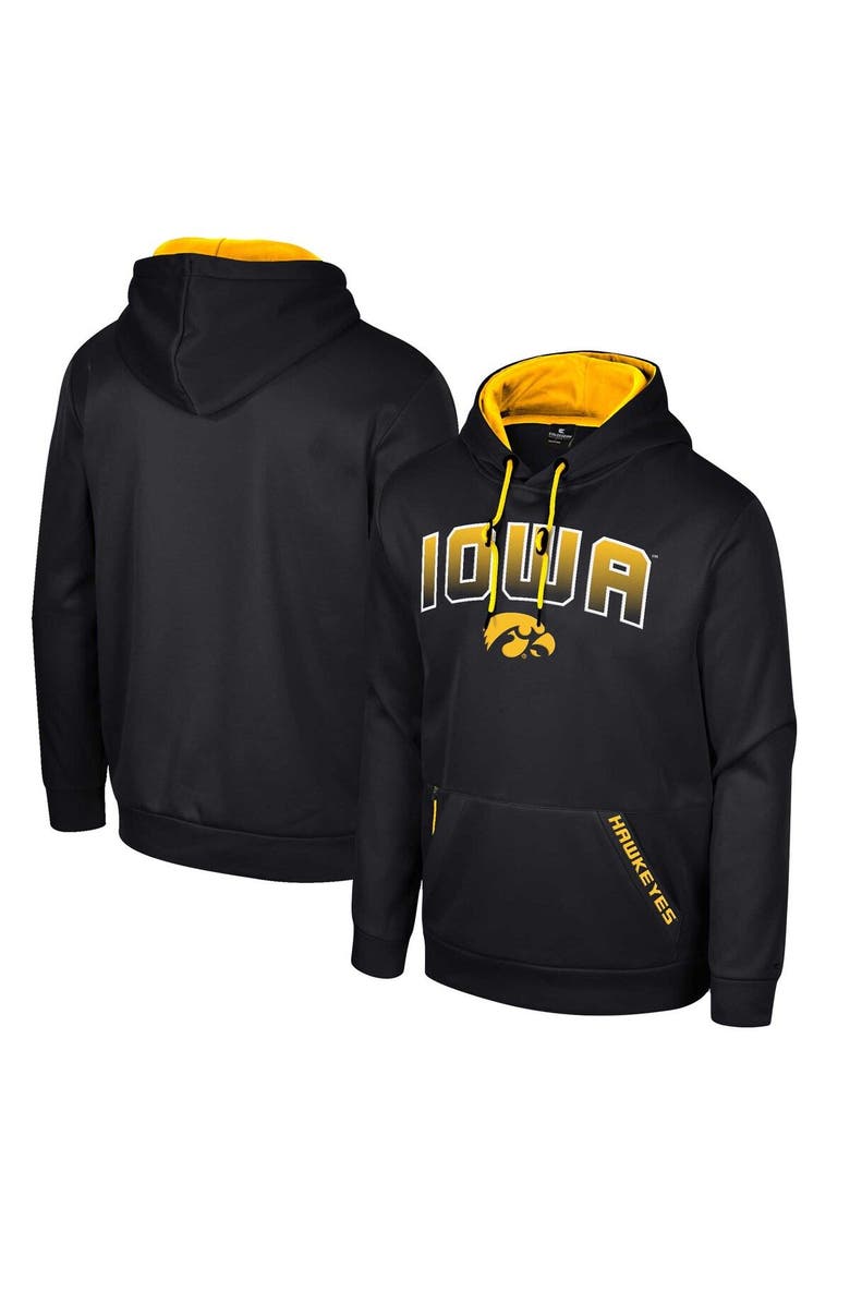 COLOSSEUM Men's Colosseum Black Iowa Hawkeyes Reese Pullover Hoodie, Main, color,