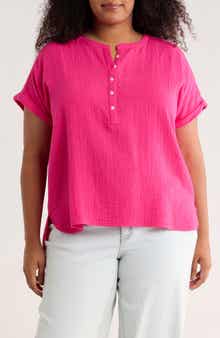Cotton Gauze Popover Top