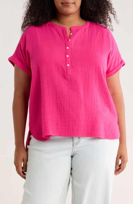 Cotton Gauze Popover Top