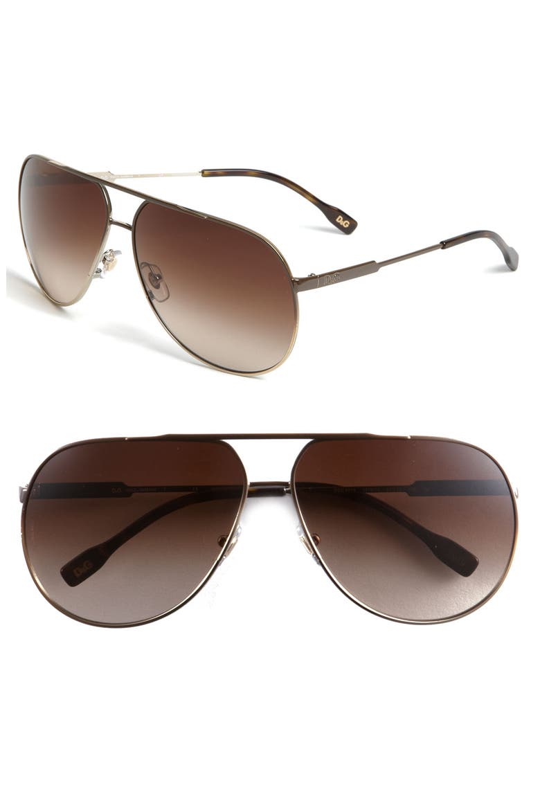 D&G Aviator Sunglasses, Main, color, GOLD