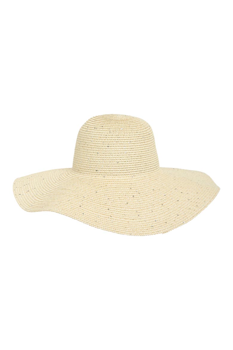 Marled Sequin Straw Hat, Alternate, color, NATURAL
