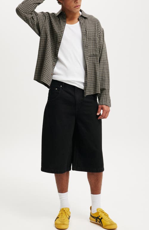 Cotton On Y2k Super Wide Jort In Black