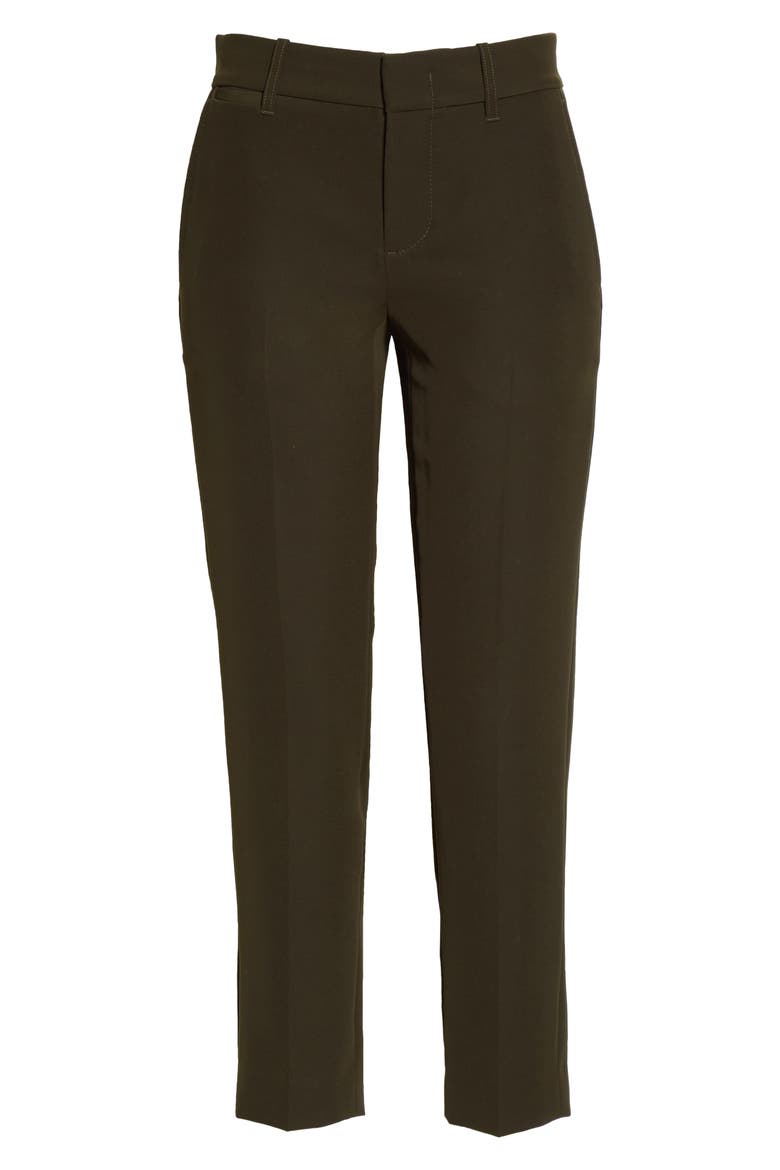 Soft Tailored Crop Pants, Alternate, color, DARK OLIVE