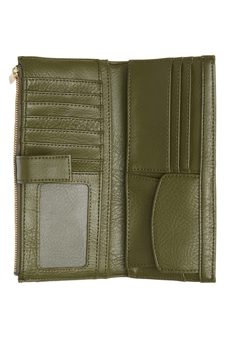 Motiv Faux Leather Continental Wallet, Alternate, color, LEAF