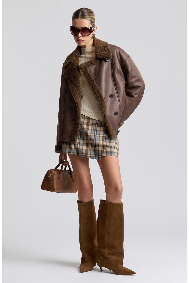Faux Shearling Jacket, Alternate, color, UMBRIA