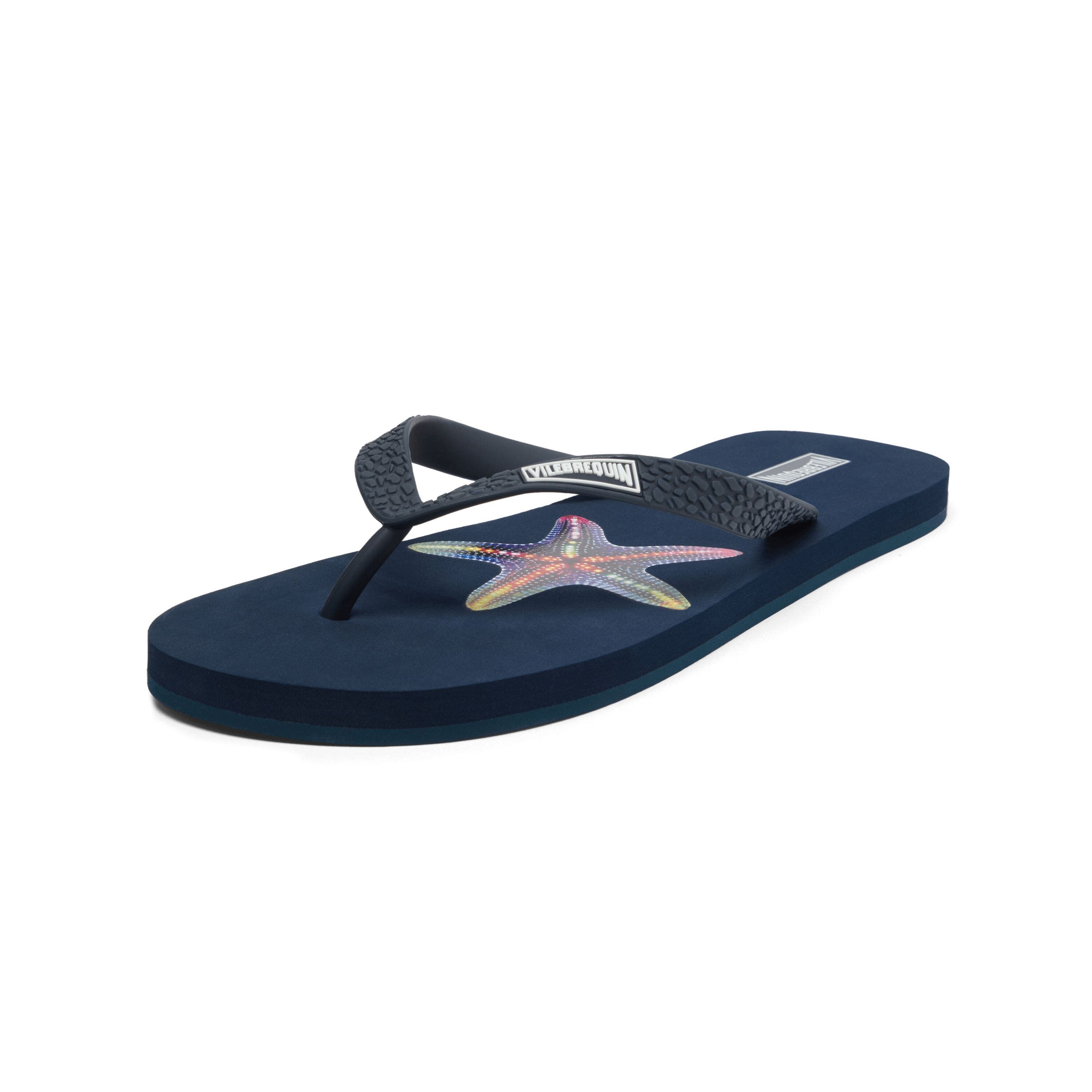 Vilebrequin Men's VBQ Line Flip Flops, Alternate, color, Bleu Marine