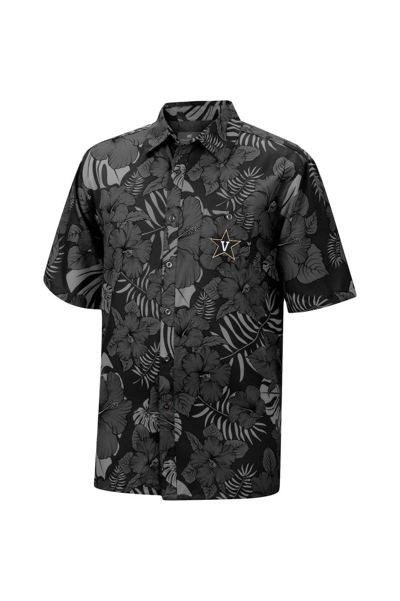 Men's Colosseum Black Vanderbilt Commodores The Dude Camp Button-Up Shirt, Alternate, color, Black
