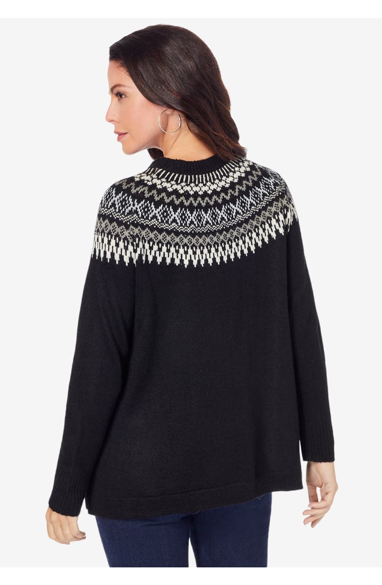 Roaman's Fair Isle Pullover Sweater, Alternate, color, Green