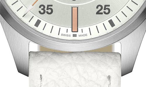 Hamilton Khaki Aviation Pilot Automatic Leather Strap Watch, 36mm In Silver