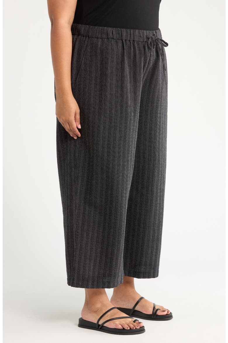Organic Linen Blend Ankle Wide Leg Pants, Alternate, color, BLACK