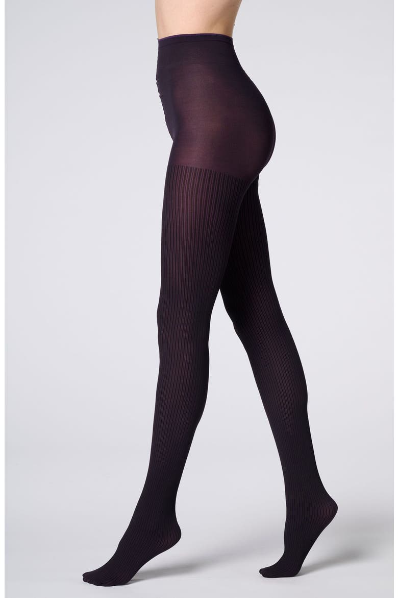 Vertical Rib Tights, Main, color, BLACK/VIOLET
