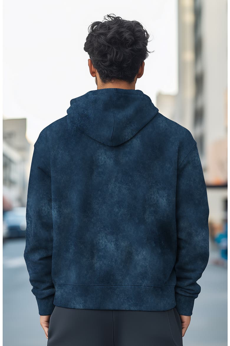 NASA Mineral Wash Hoodie Dalix NASA Embroidered Fleece Hoodie Mineral Wash Long Sleeve Sweatshirt Me, Alternate, color, Navy Blue