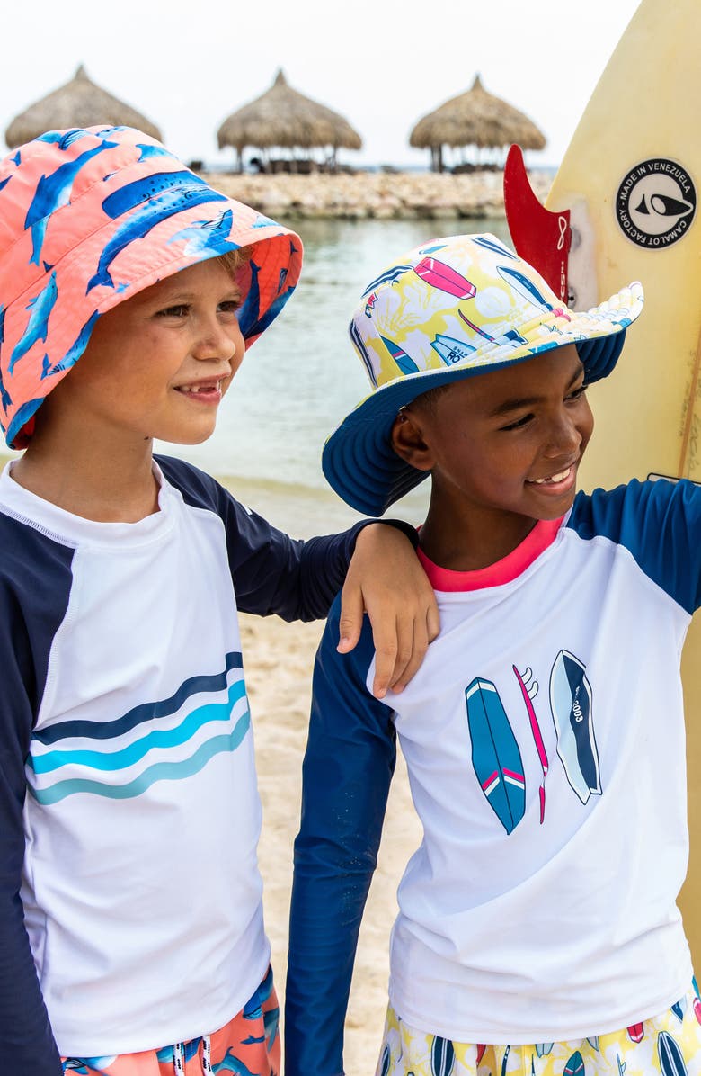 Snapper Rock Kids' Whale Tail Bucket Hat, Alternate, color, Peach