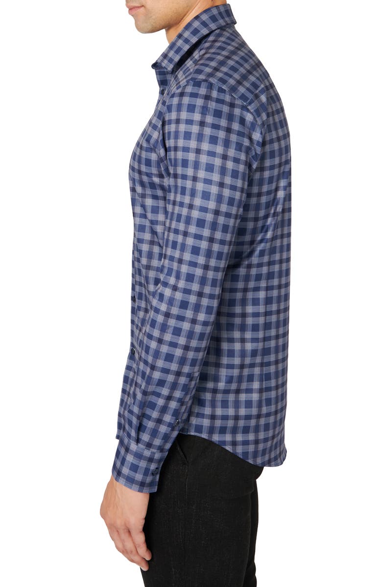 Brooklyn Brigade Trim Fit Wrinkle Resistant Line Check Cool Tech Dress Shirt, Alternate, color, 