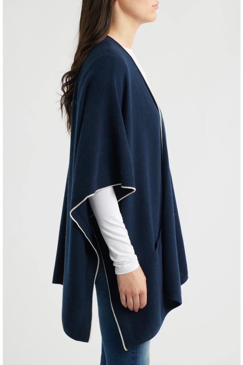 Tipped Cashmere Cape, Alternate, color, TWILIGHT BLUE