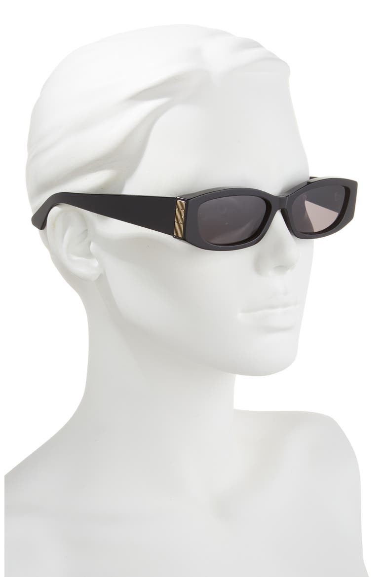'DiorGraphique S1I 56mm Rectangular Sunglasses, Alternate, color, SBLK/SMK