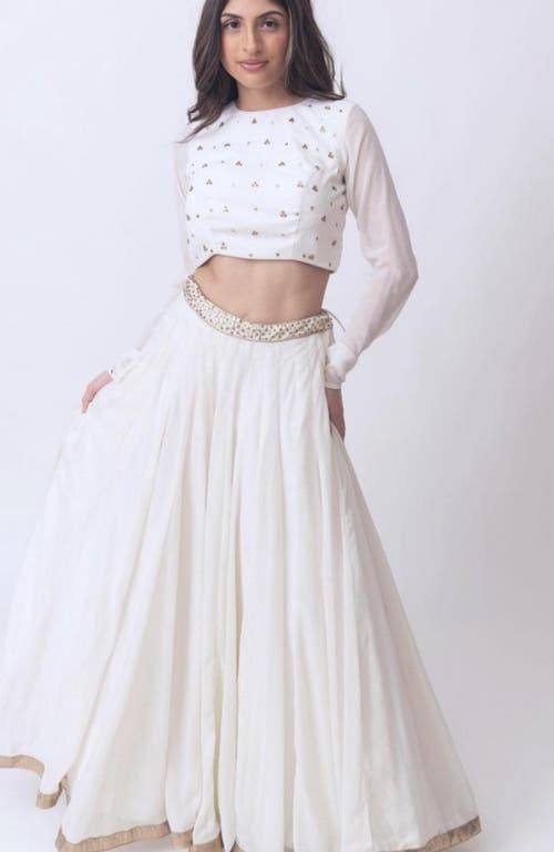 Raas Zuriah Shimmer Lehenga Choli Set In White