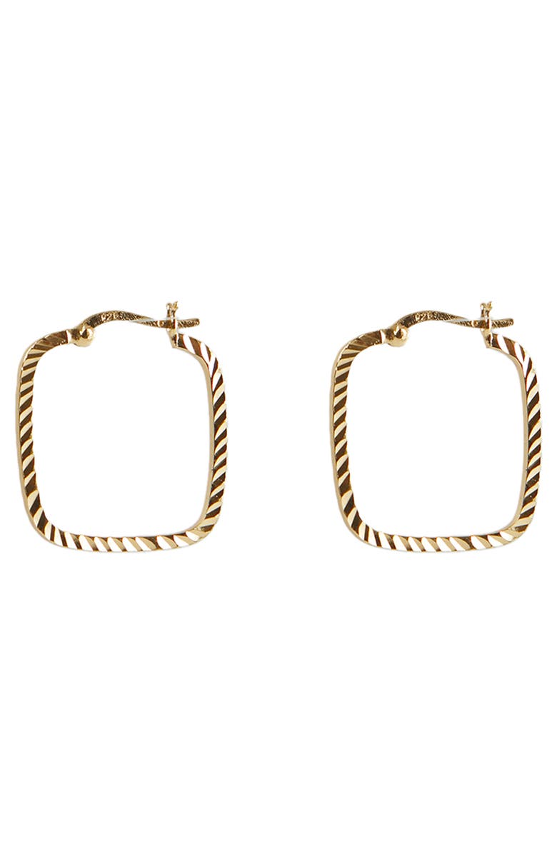 Argento Vivo Sterling Silver Diamond Cut Square Hoop Earrings, Main, color, 