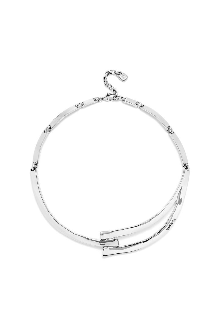 Sculpted Choker Necklace, Main, color, Silver