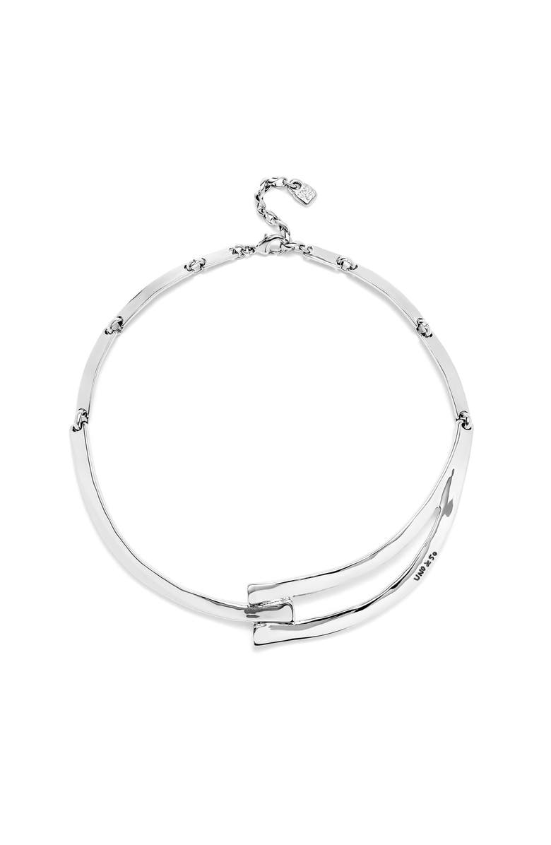 UNODE50 Sculpted Choker Necklace, Main, color, Silver
