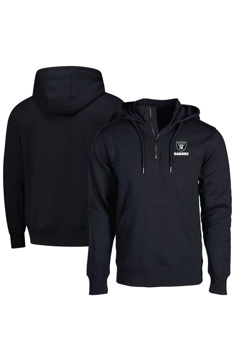 DUNBROOKE Unisex Dunbrooke  Black Las Vegas Raiders Defender Quarter-Zip Hoodie, Main, color, 
