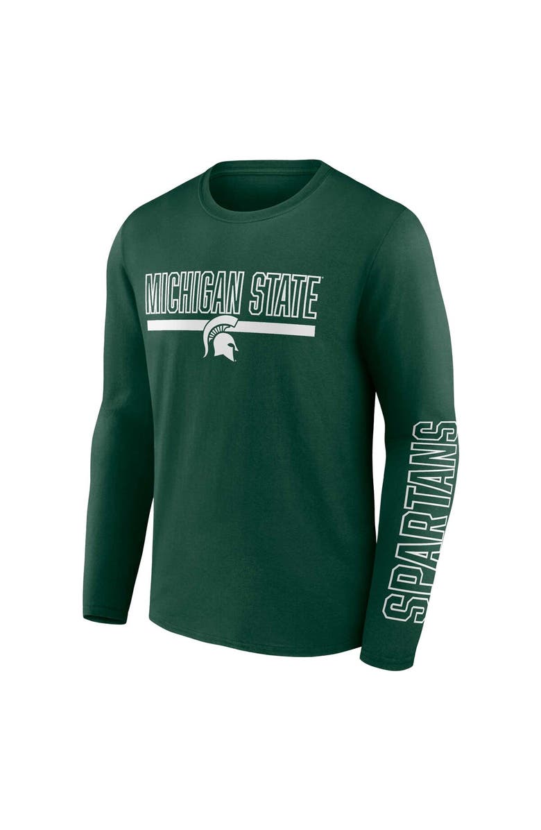 PROFILE Men's Profile Green Michigan State Spartans Big & Tall Two-Hit Graphic Long Sleeve T-Shirt, Alternate, color, Green
