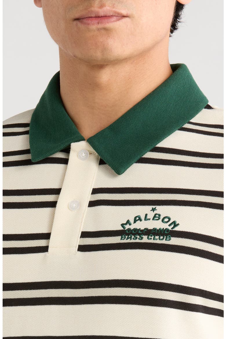 Fairway Bass Club Stripe Piqué Polo, Alternate, color, IVORY STRIPE