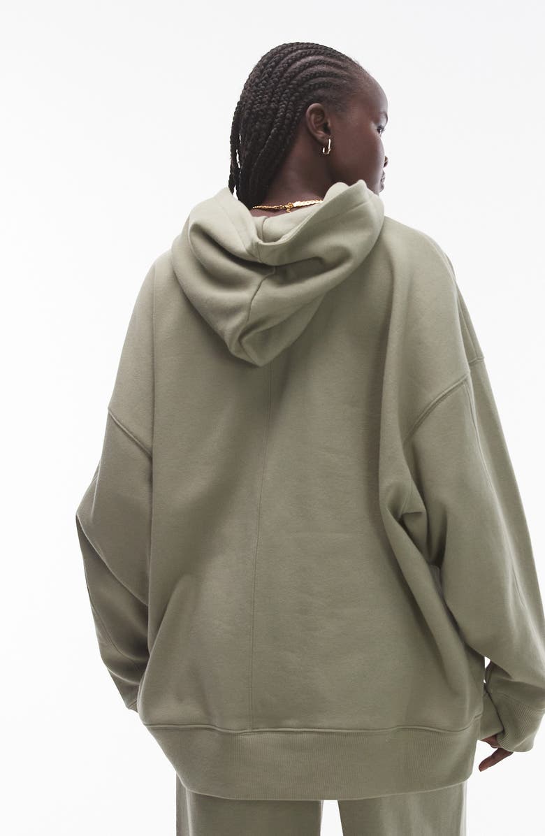 Topshop Premium Oversize Hoodie, Alternate, color,