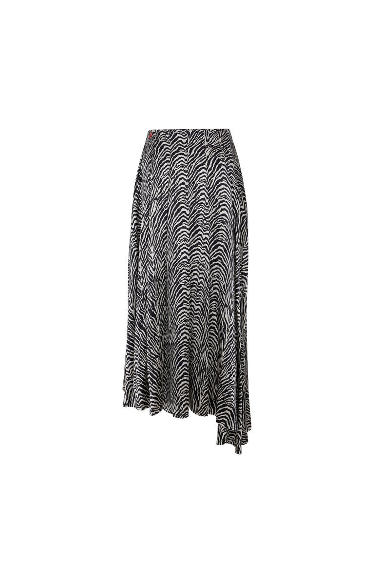 PCFG Pure Silk Zebra Long Skirt, Alternate, color, Black