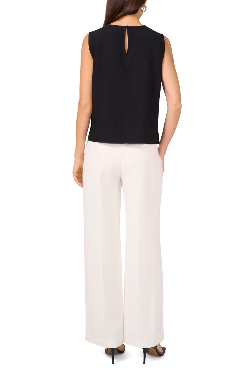 Vince Camuto Lattice Inset Keyhole Back Sleeveless Top, Alternate, color, Rich Black