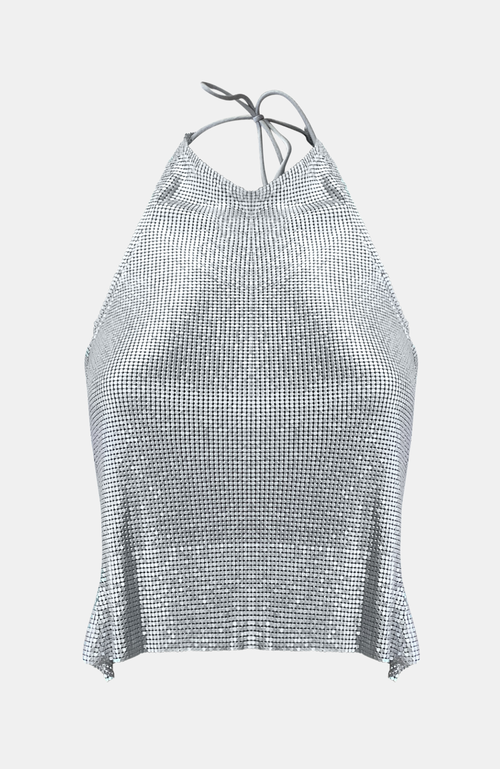 Ow Collection Gemma Metallic Top In Silver