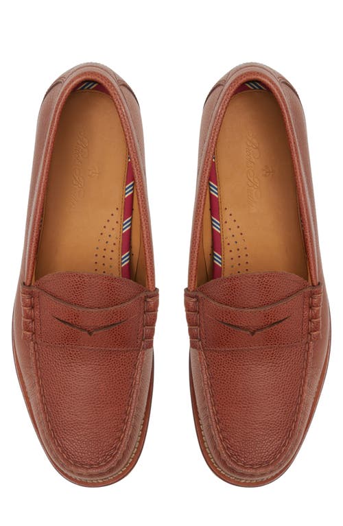Brooks Brothers Leather Penny Loafer With Lug Sole In Brown