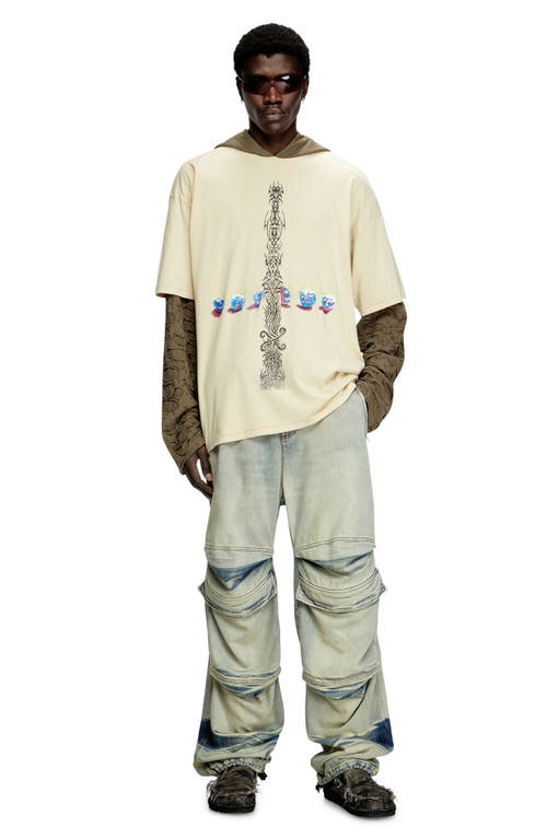 Diesel ® Relaxed Fit Cotton Graphic T-shirt In Gravel Grey