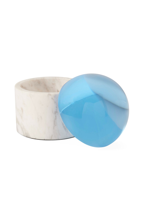 Jonathan Adler Marble Globo Box In Blue