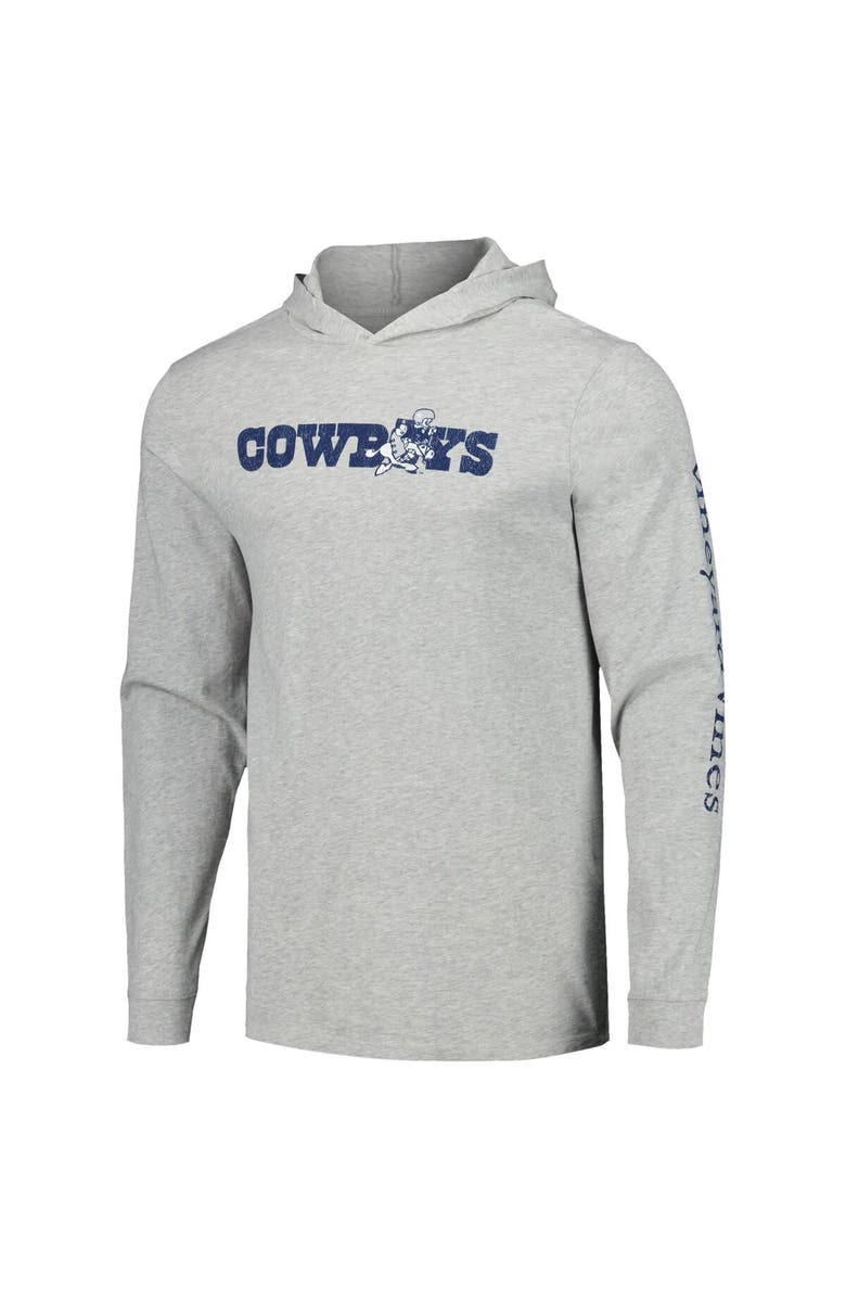 vineyard vines Men's Vineyard Vines  Heather Gray Dallas Cowboys Wordmark Retro Joe Long Sleeve Hoodie T-Shirt, Alternate, color, 