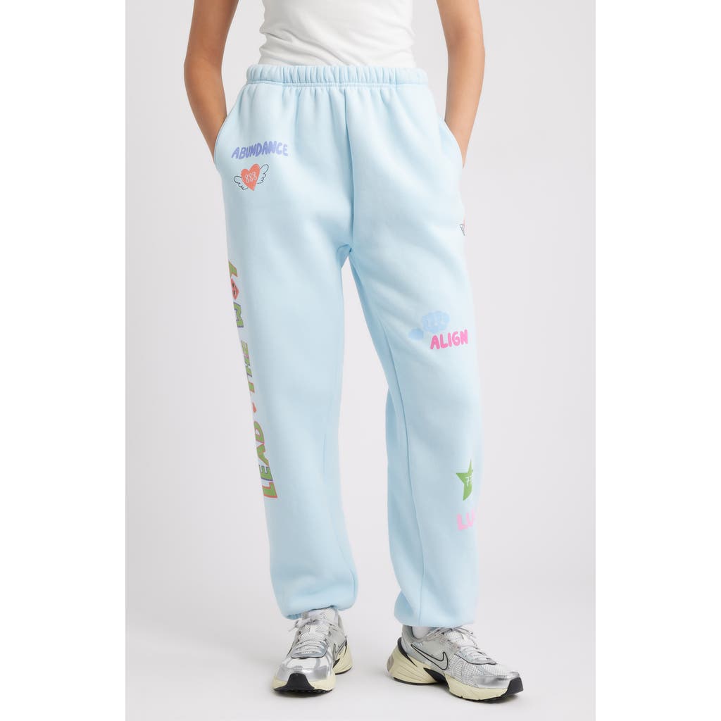 The Mayfair Group Angels All Around Fleece Graphic Joggers In Blue
