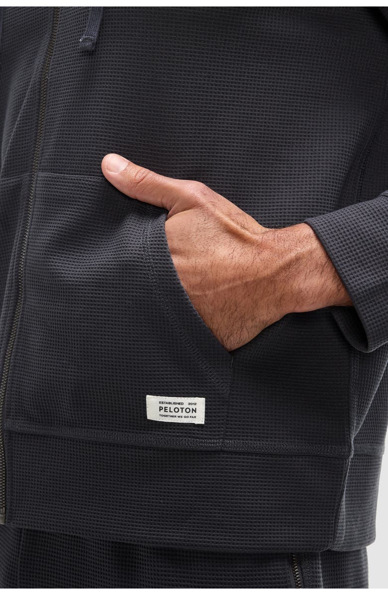 Peloton Waffle Full Zip Hoodie, Alternate, color, 