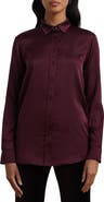 Lauren Ralph Lauren Classic Fit Satin Charmeuse Shirt