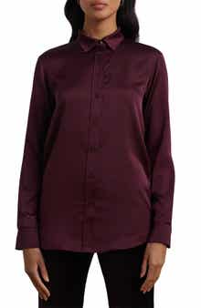 Lauren Ralph Lauren Classic Fit Satin Charmeuse Shirt