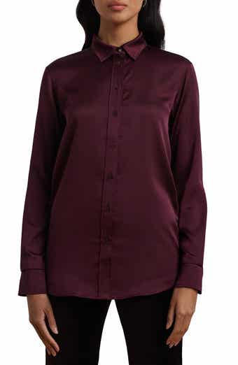 Lauren Ralph Lauren Classic Fit Satin Charmeuse Shirt