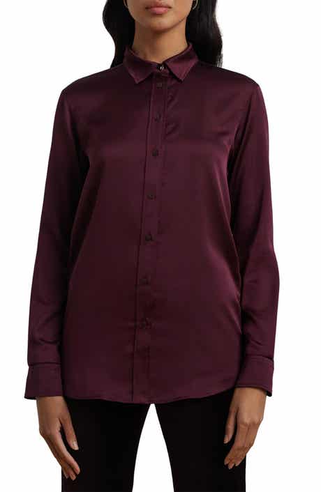 Lauren Ralph Lauren Classic Fit Satin Charmeuse Shirt