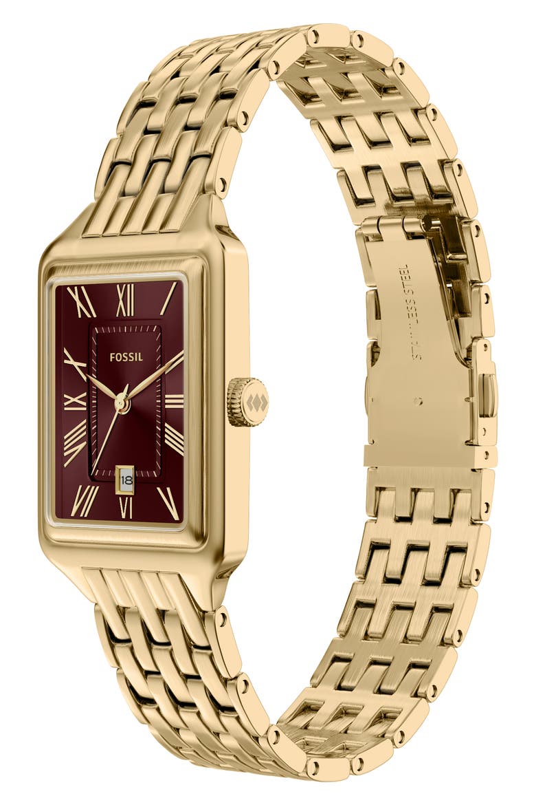 Raquel Goldtone Bracelet Watch, 23mm x 38mm, Alternate, color, GOLD